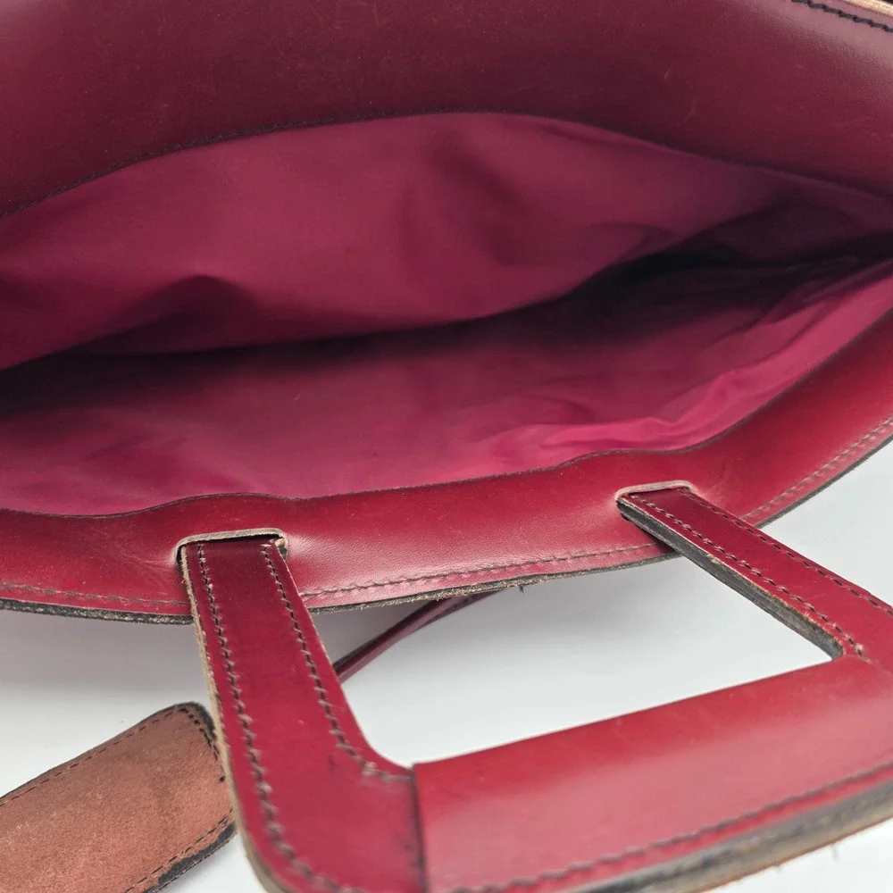Maximillian Top Grain Cowhide Leather‎ Laptop Bag Briefcase Burgundy Vintage